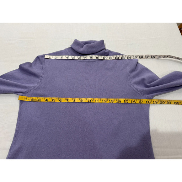 Vtg Petite Sophisticate Silk Cashmere Lavender Turtleneck Sweater Sz S Stretch - Picture 7 of 10